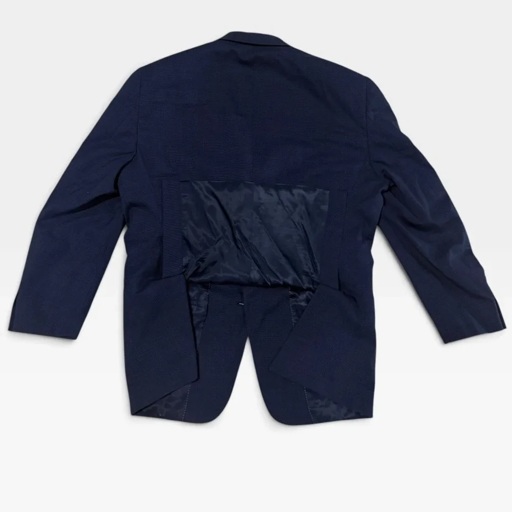Hart Schaffner Marx 2-Piece Suit Mens 42R Wool Pants 38x28 Double Vent Navy Blue